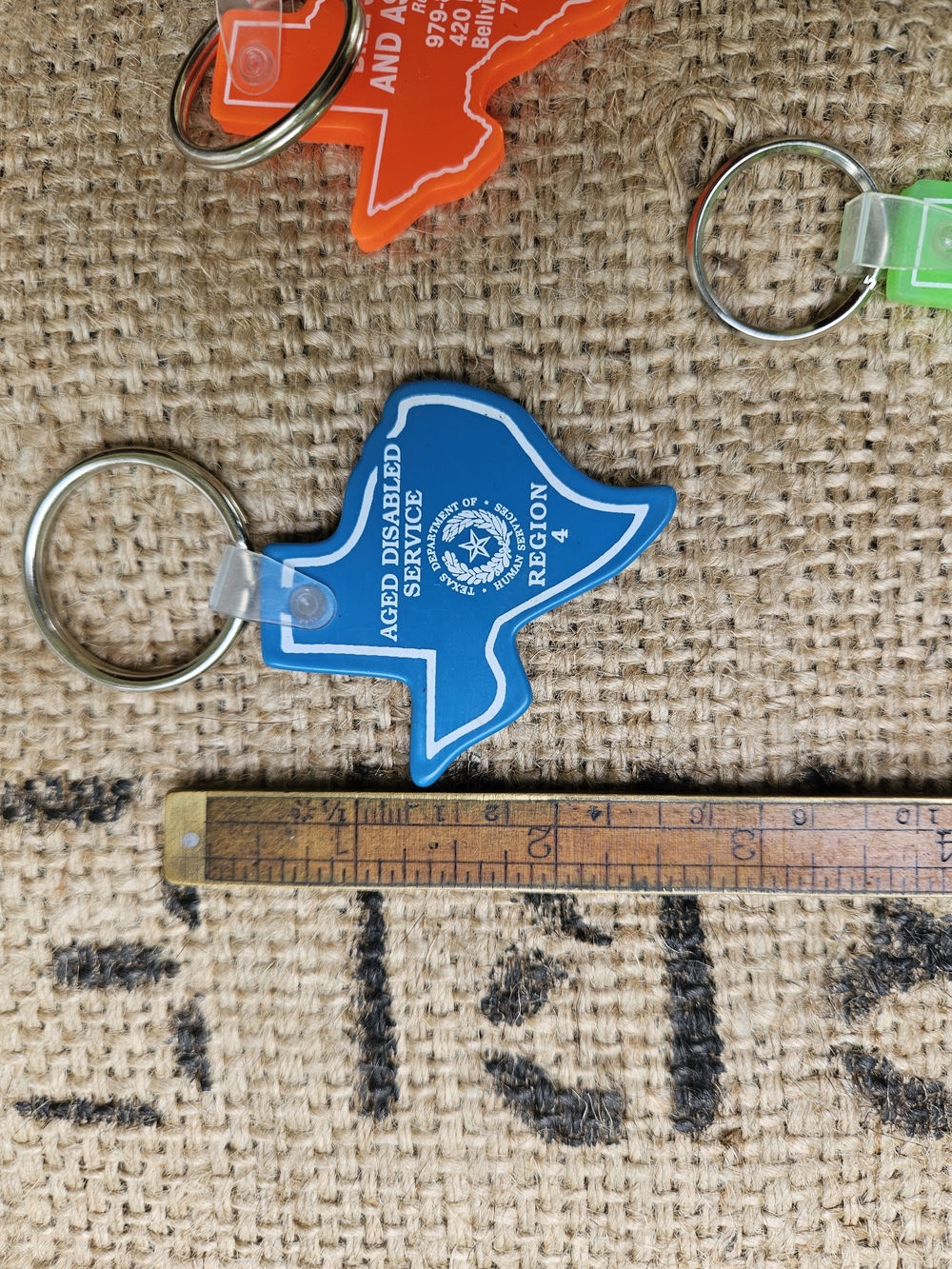 Vintage Texas Advertising Key Ring Keychain Lot 4 Rubbery Plastic Key Chains - Picture 9 of 9
